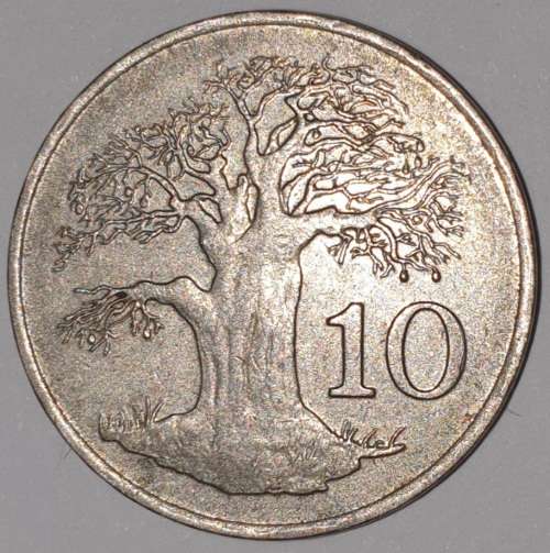 1991 - 10 CENT COIN - ZIMBABWE - (Copper-Nickel)
